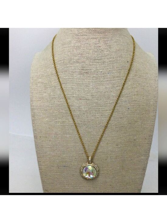 kate spade Jewelry - Kate Spade New York Iridescent Faceted Rhinestone Pendant Necklace – 18" EUC